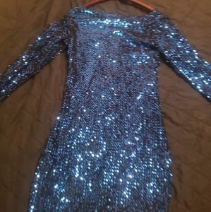 Blue sequin dress